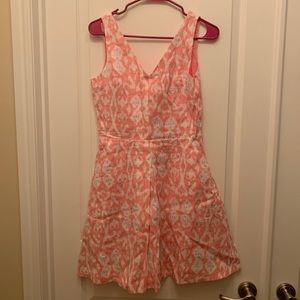 Gap Linen Pink Printed Sleeveless Dress